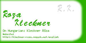 roza kleckner business card
